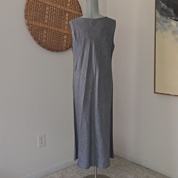 Elleen Fisher | Linen Gray Dress and Jacket Set - Picture 5 of 10